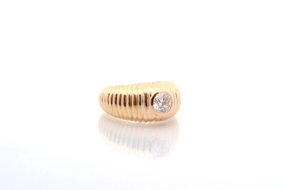 Ring at yellow gold and diamond - Image 4