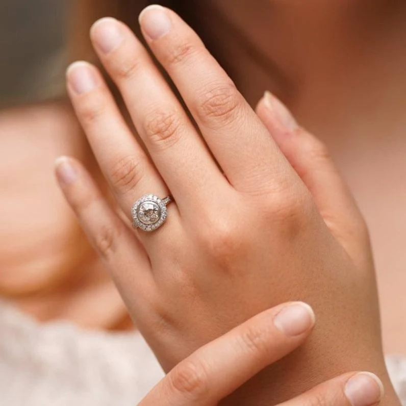 Art Deco ring in platinum and diamonds - Image 2