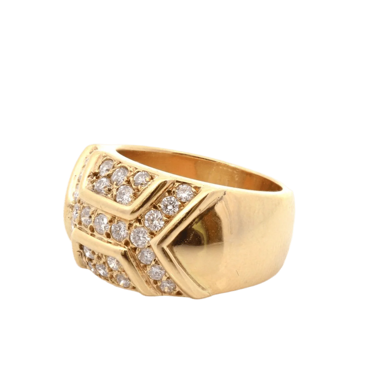 Ring Dome in yellow gold and diamonds - Image 2