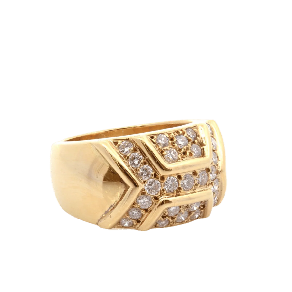 Ring Dome in yellow gold and diamonds - Image 4