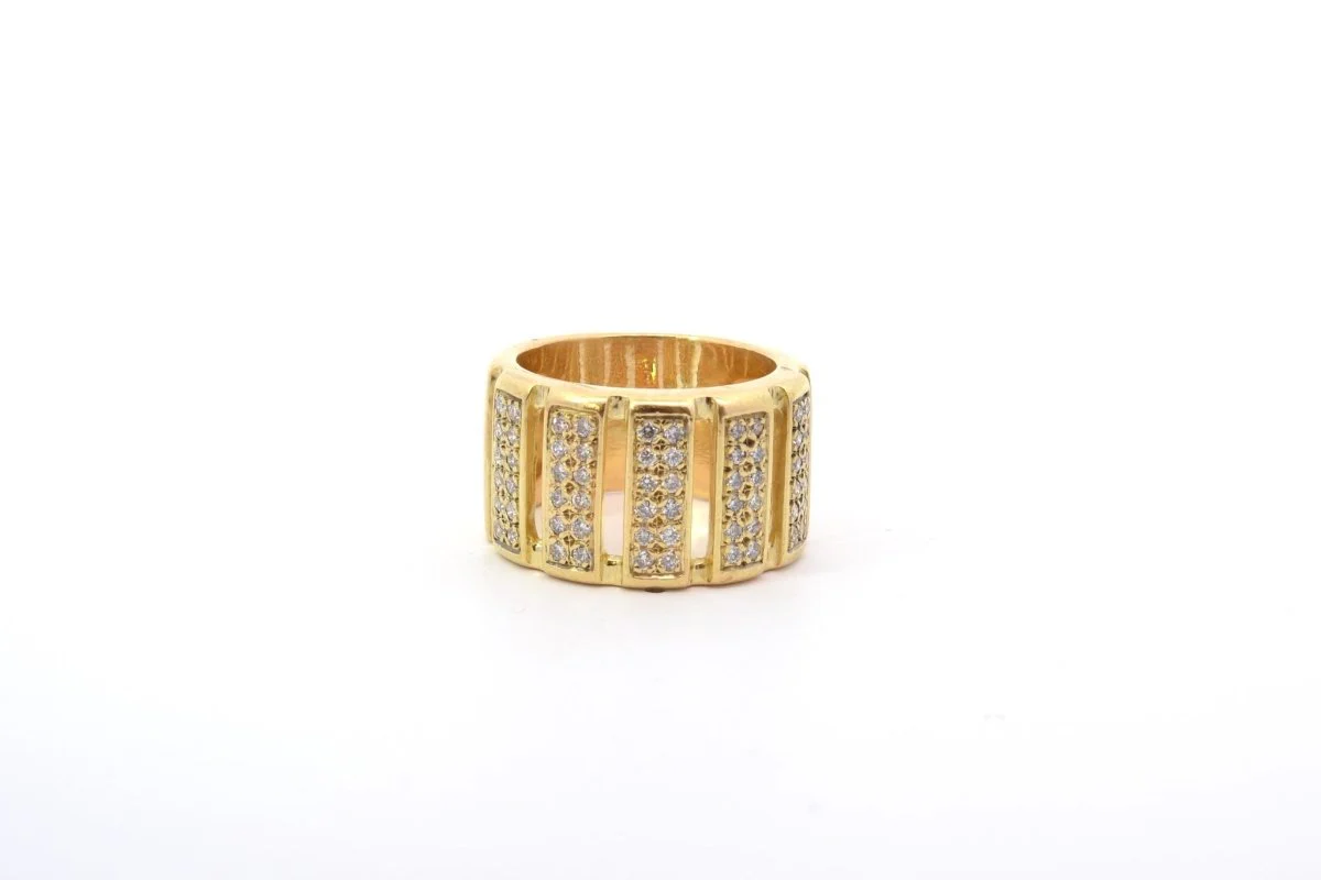 18k yellow gold diamond ring - Image 2