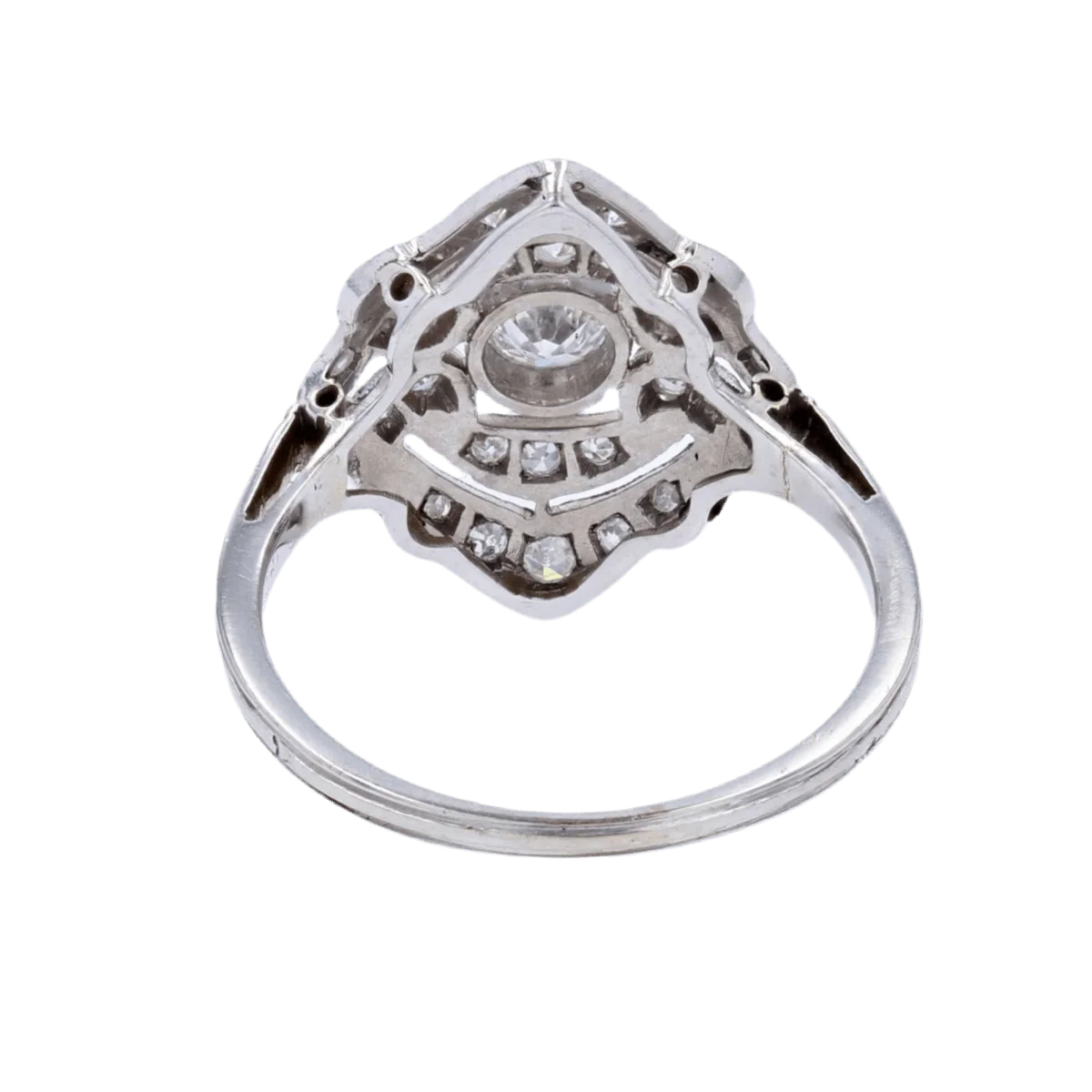 Marquise ring in white gold and diamonds - Image 4