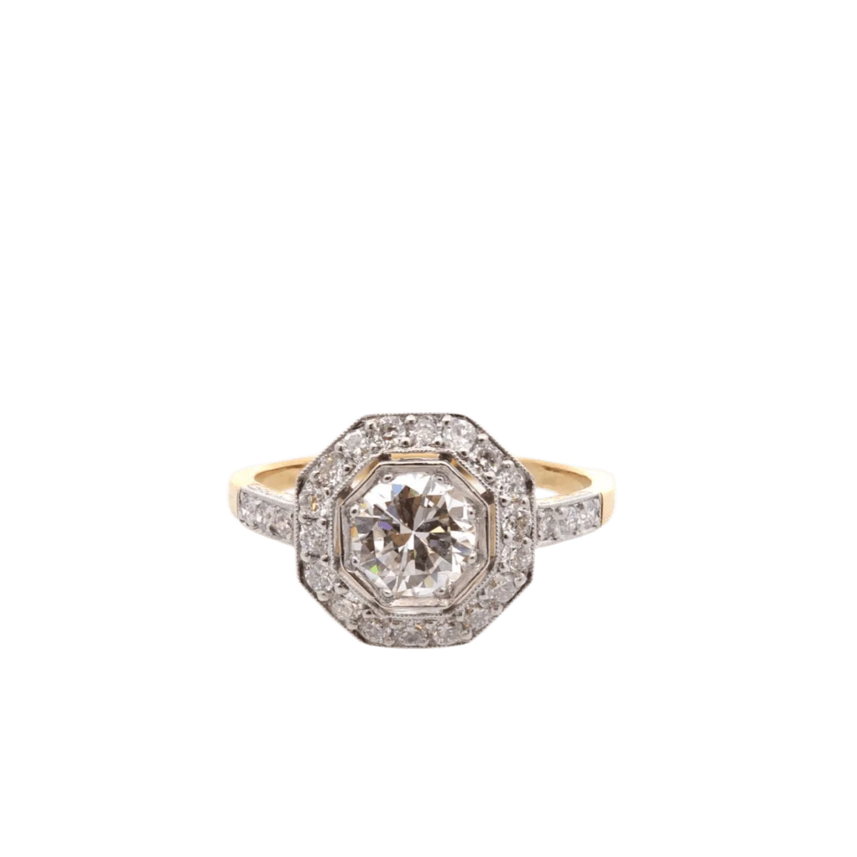 Ring Surroundings in yellow gold, paltinium and diamonds