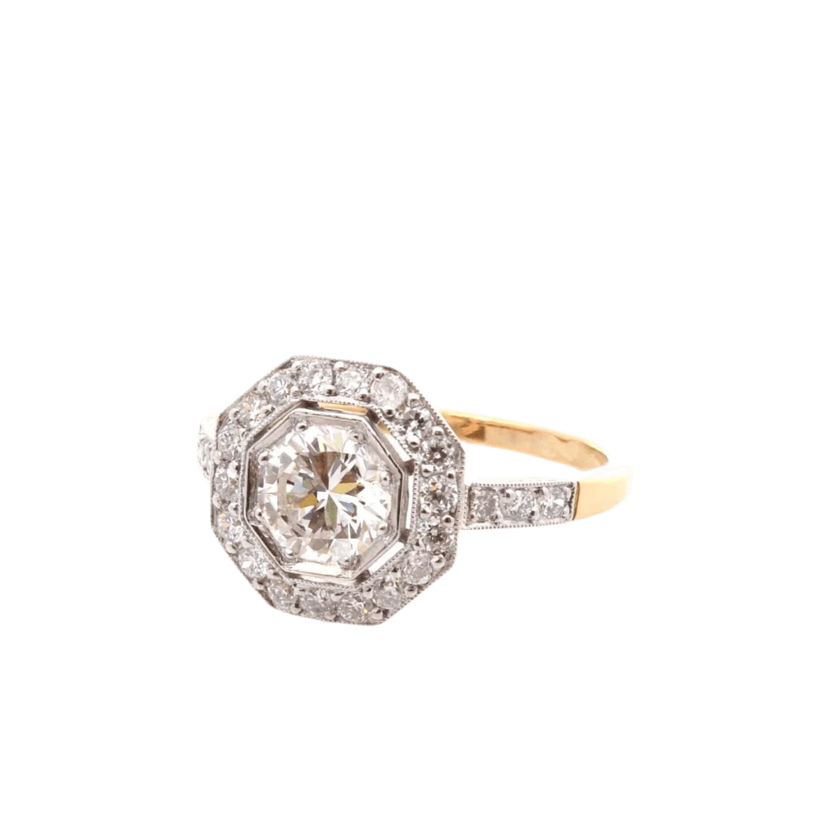 Ring Surroundings in yellow gold, paltinium and diamonds - Image 2