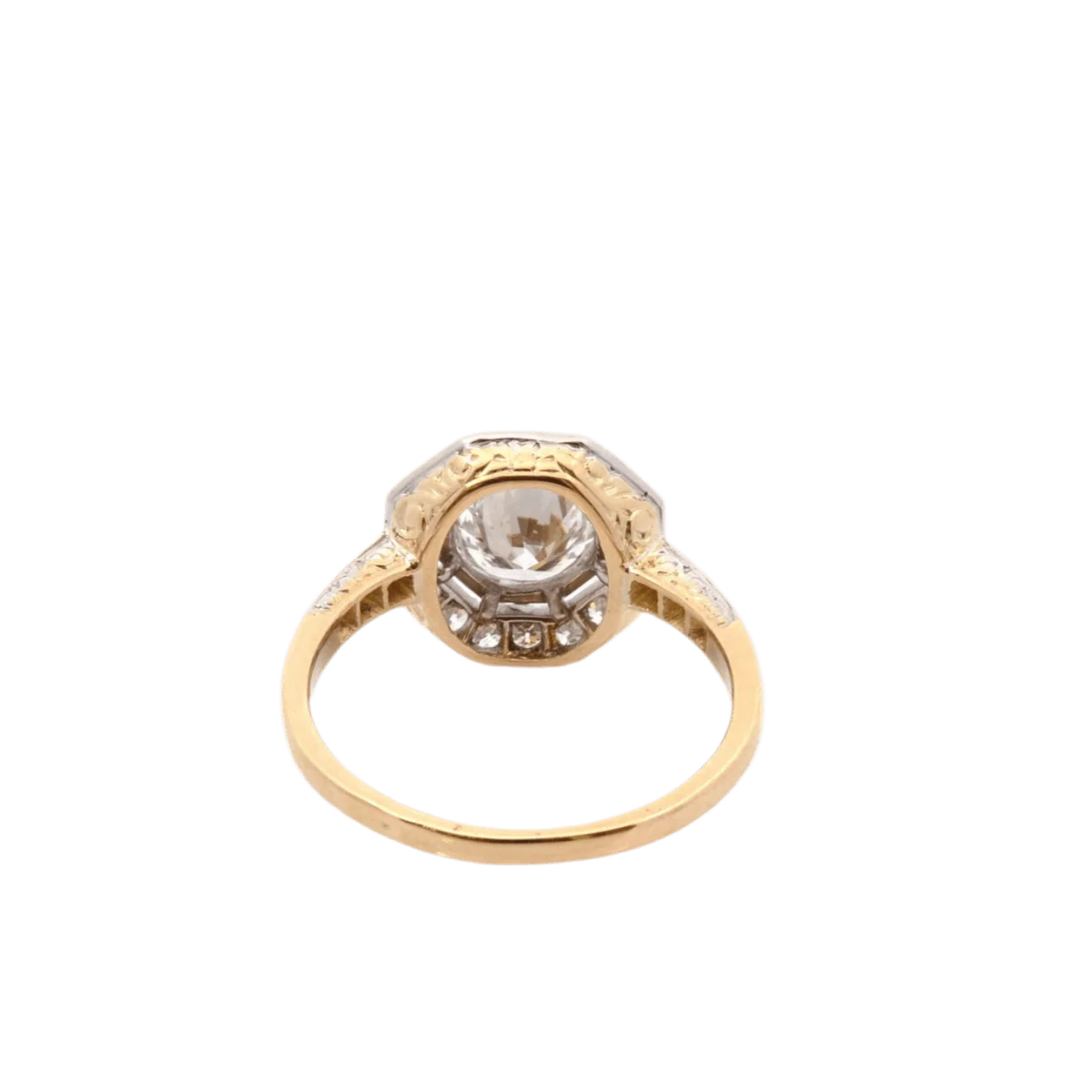 Ring Surroundings in yellow gold, paltinium and diamonds - Image 3
