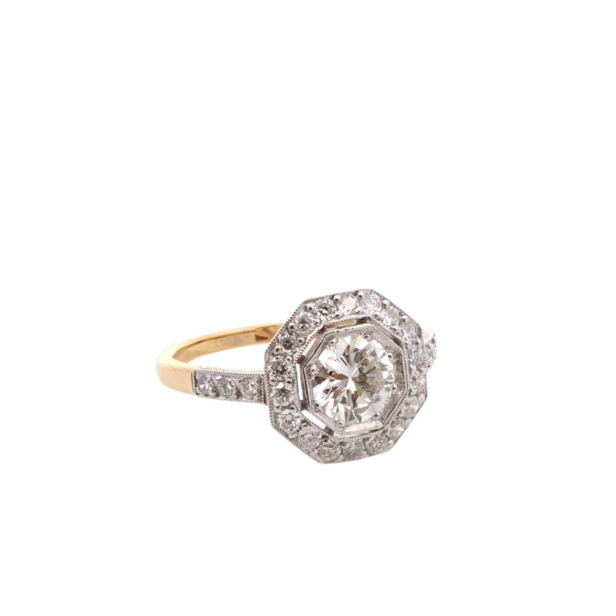 Ring Surroundings in yellow gold, paltinium and diamonds - Image 4