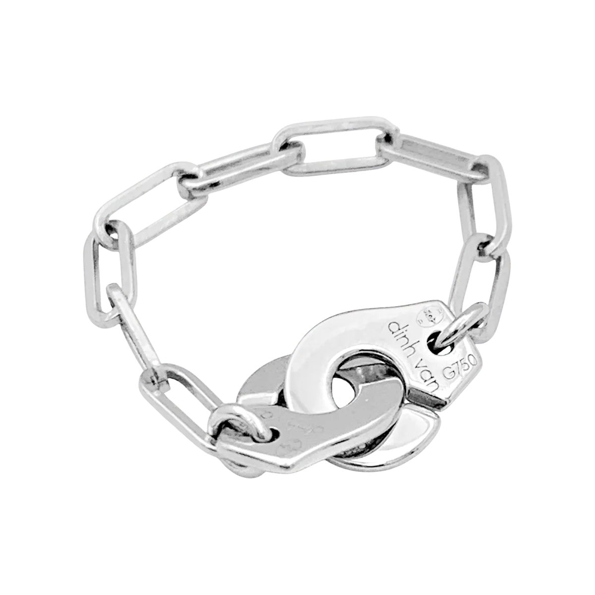 DINH VAN "R7.5 Handcuffs" ring in white gold and diamonds - Image 4
