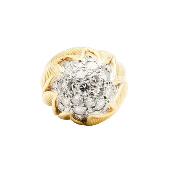 Dome ring in yellow gold and diamonds - Image 3