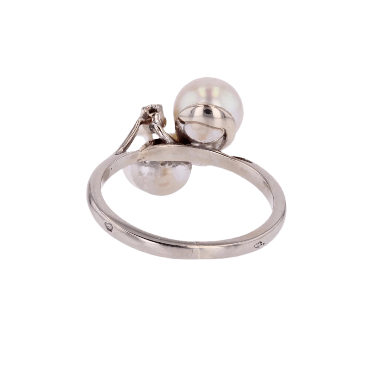 Ring You & Me in white gold, pearls and diamonds - Image 4