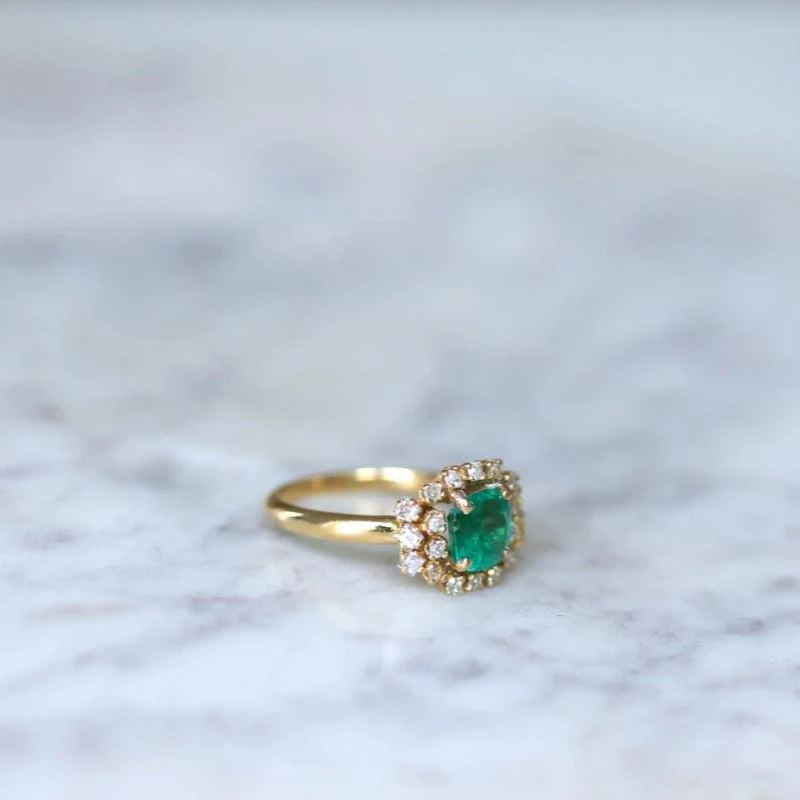 Ring Emerald 1.52 Cts and diamonds on Yellow Gold - Image 7