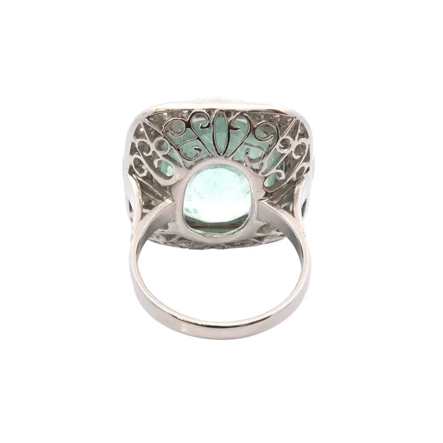Ring Surroundings in paltinium, emerald and diamonds - Image 3