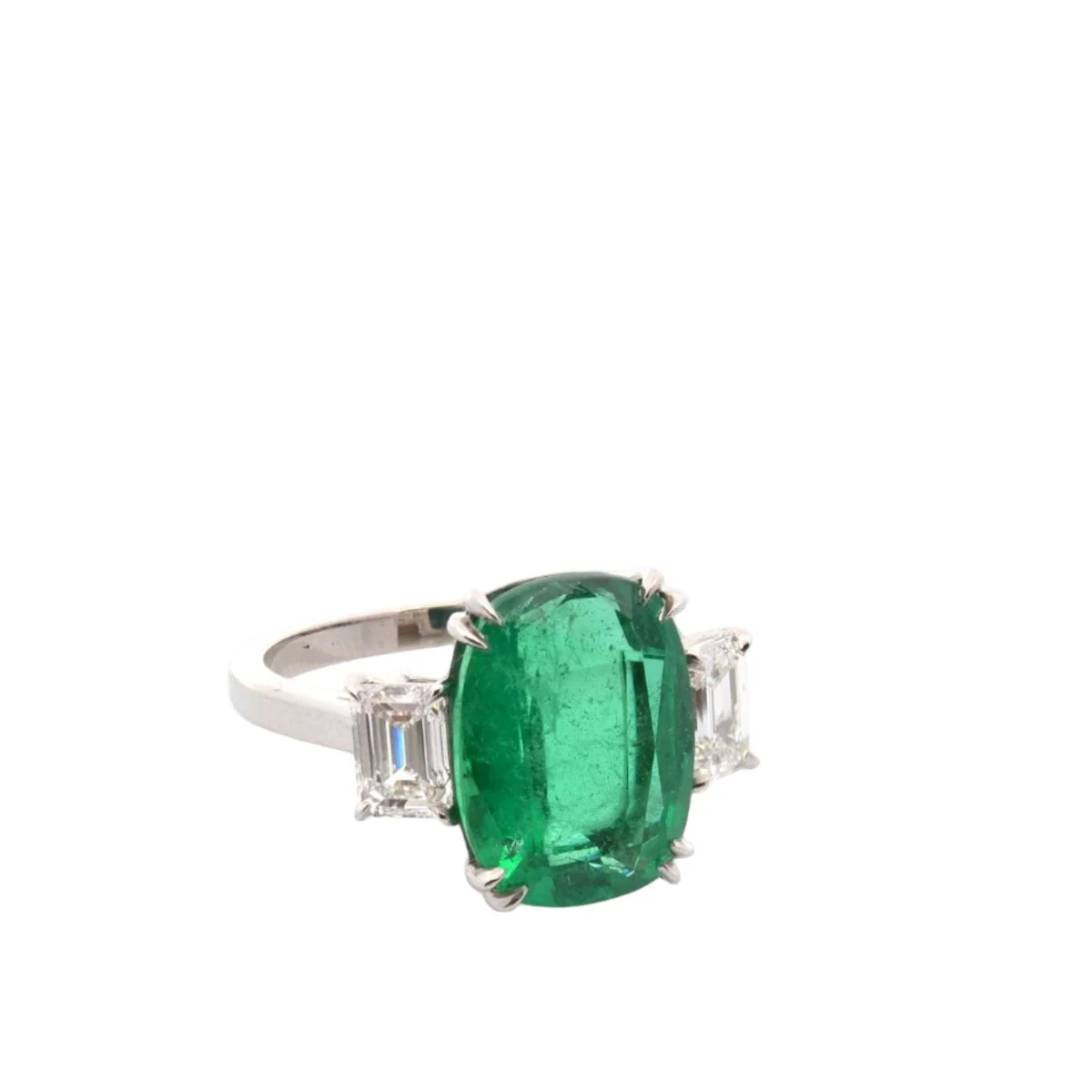 Ring Surroundings in paltinium, emerald and diamonds - Image 4