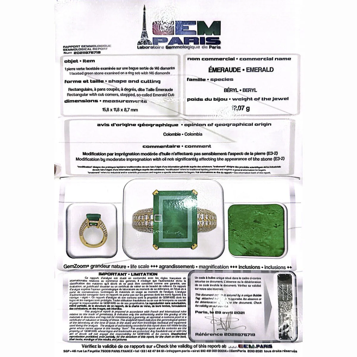 Yellow gold, emerald and diamond ring - Image 7
