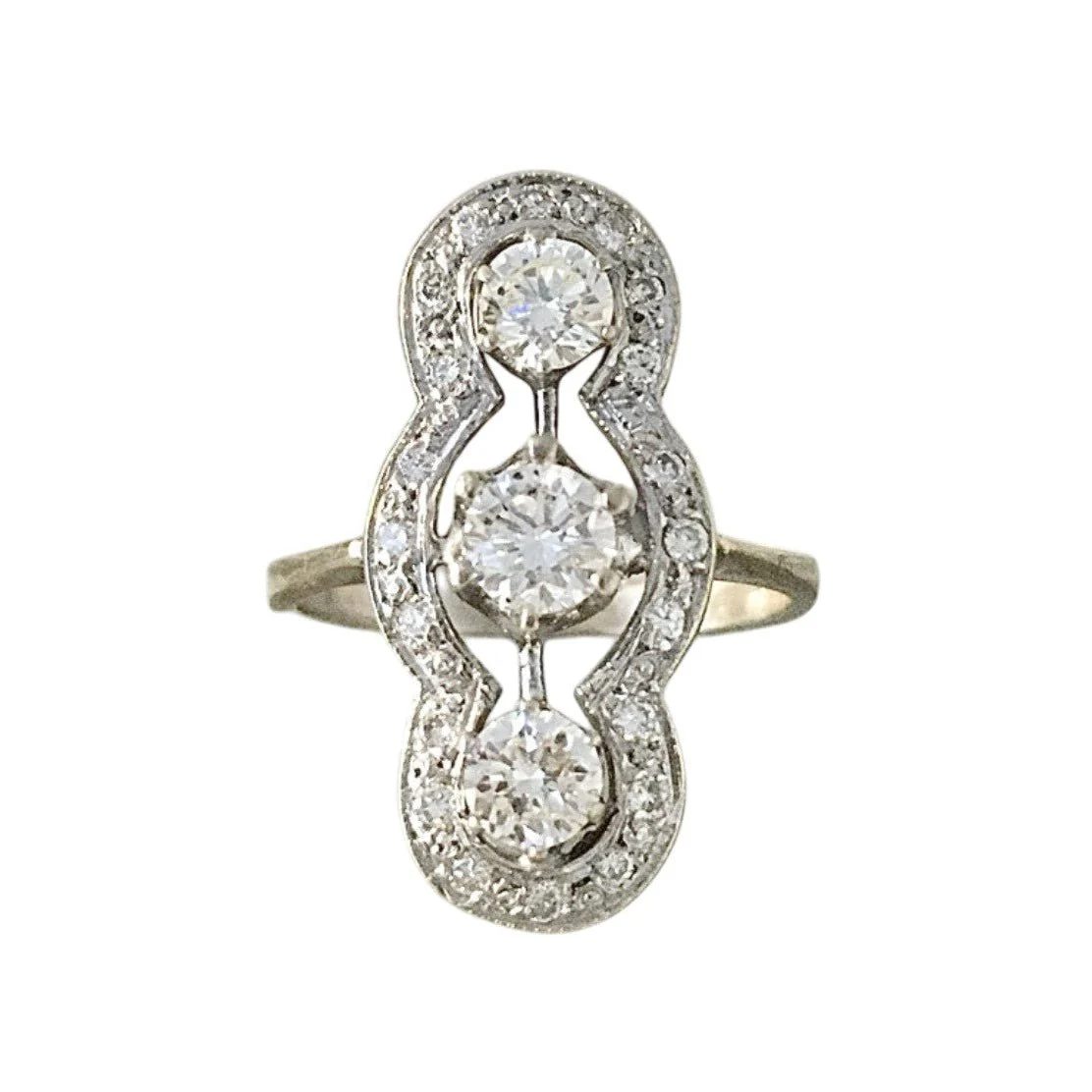 White gold and diamond ring