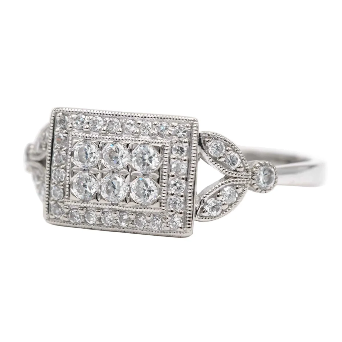 Ring in white gold and zirconiums - Image 2
