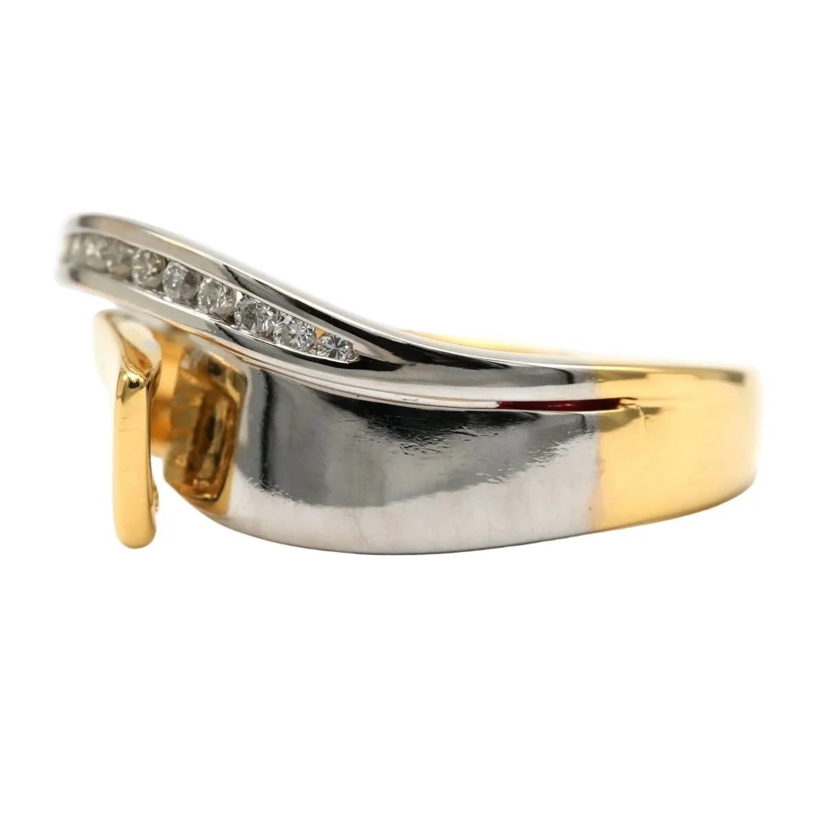 Ring in white gold, yellow gold and diamonds. - Image 2
