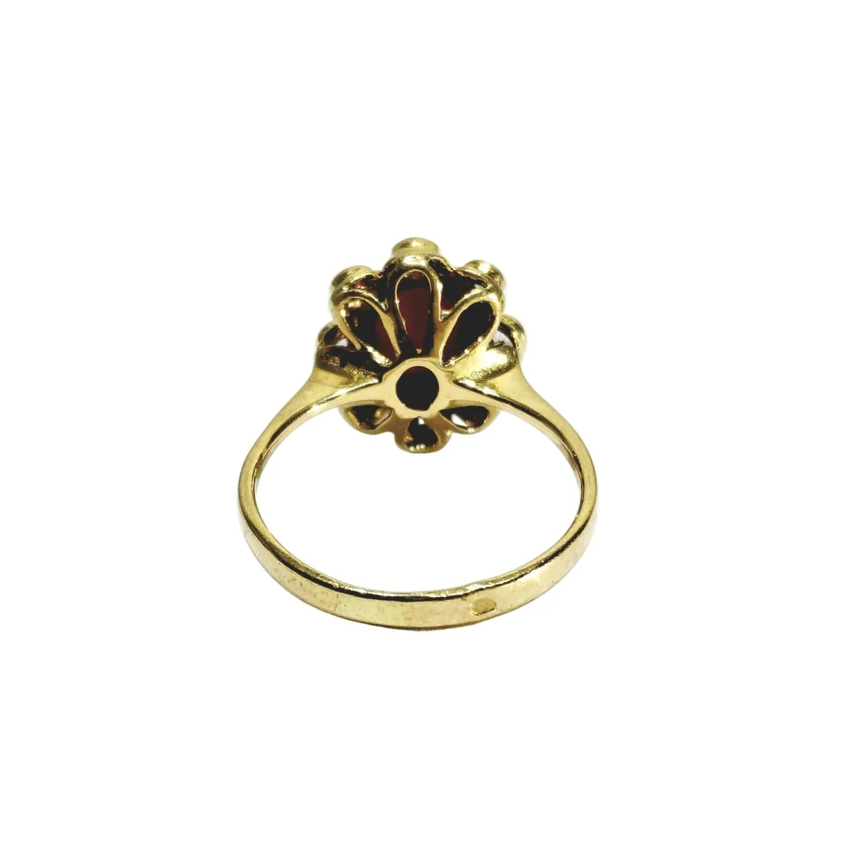 Entourage ring in yellow gold, coral and diamonds - Image 5