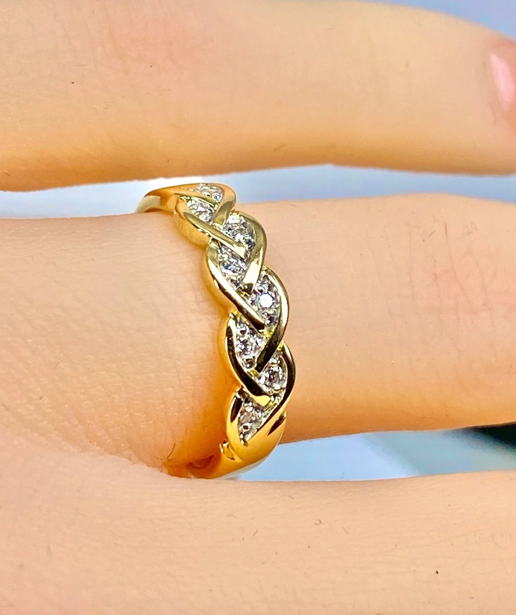 Ring in yellow gold 18 carats and diamonds - Image 8