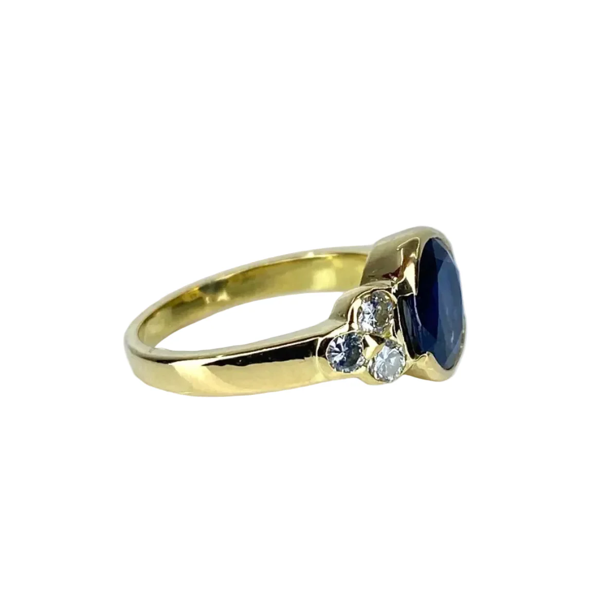 Ring in yellow gold 18 carats, sapphire and diamonds - Image 4