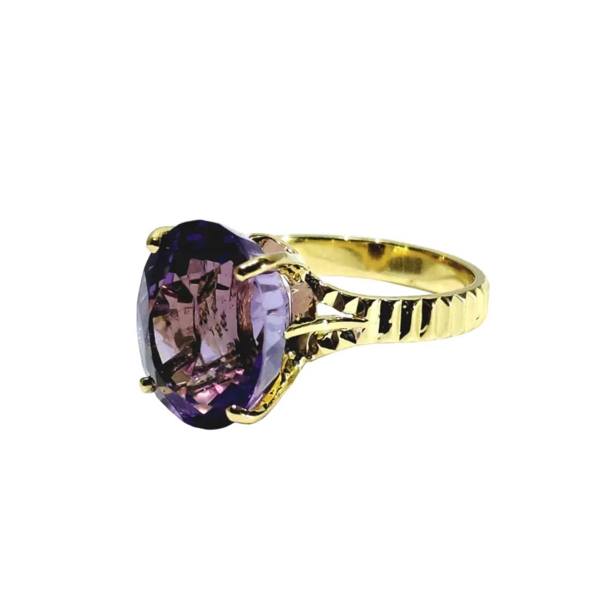 Ring in yellow gold and amethyst - Image 3