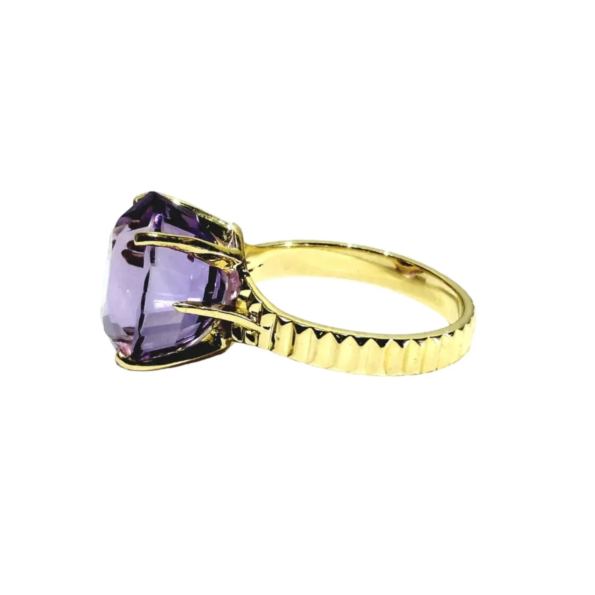 Ring in yellow gold and amethyst - Image 4
