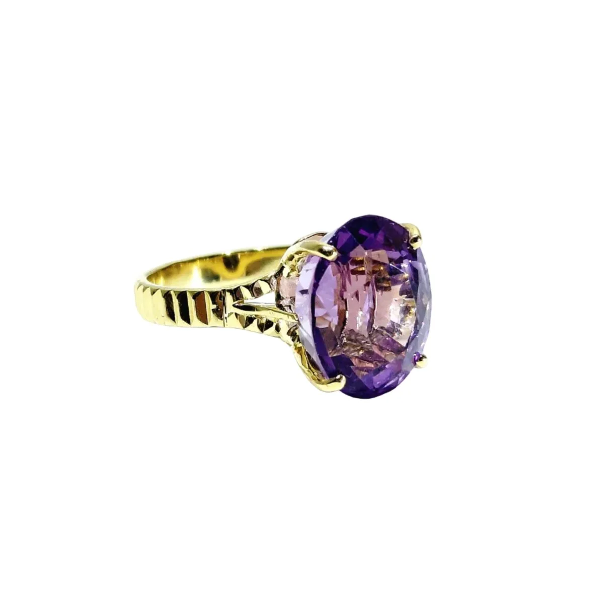 Ring in yellow gold and amethyst - Image 7