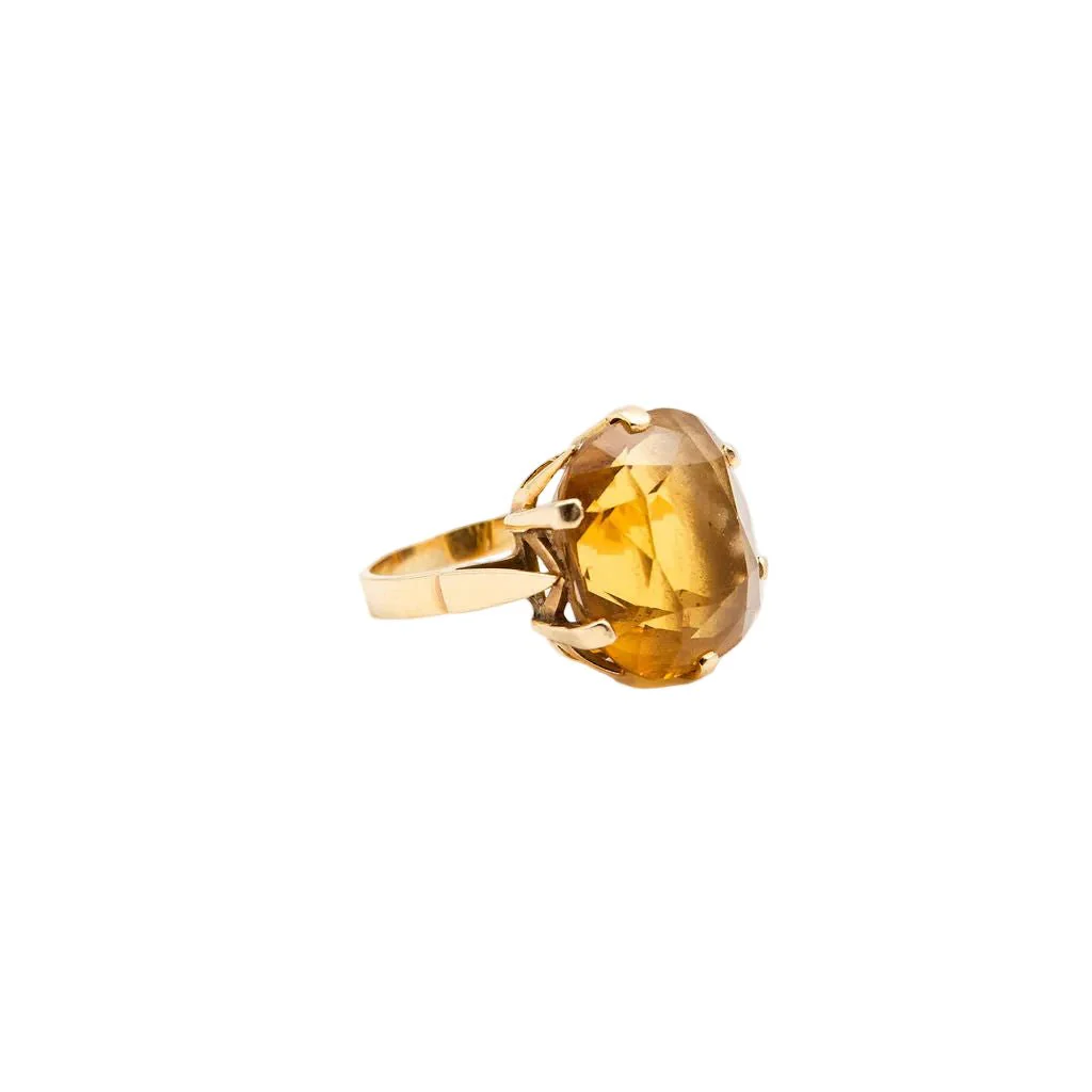 Cocktail Ring in Yellow gold and Citrine - Image 2