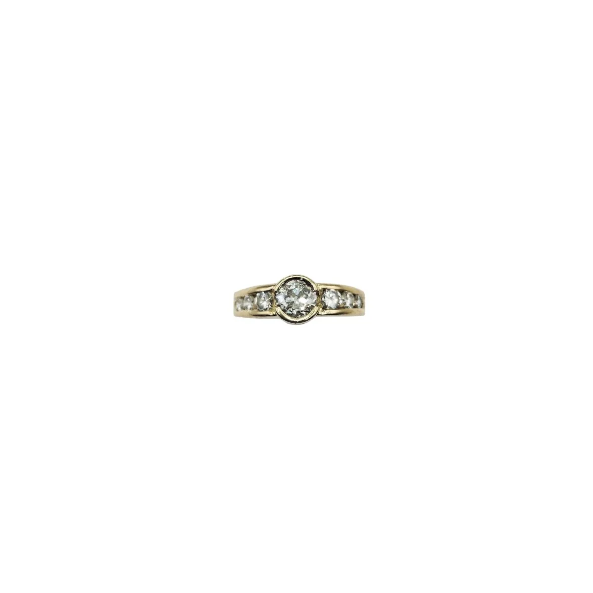 Alliance ring in yellow gold and diamonds