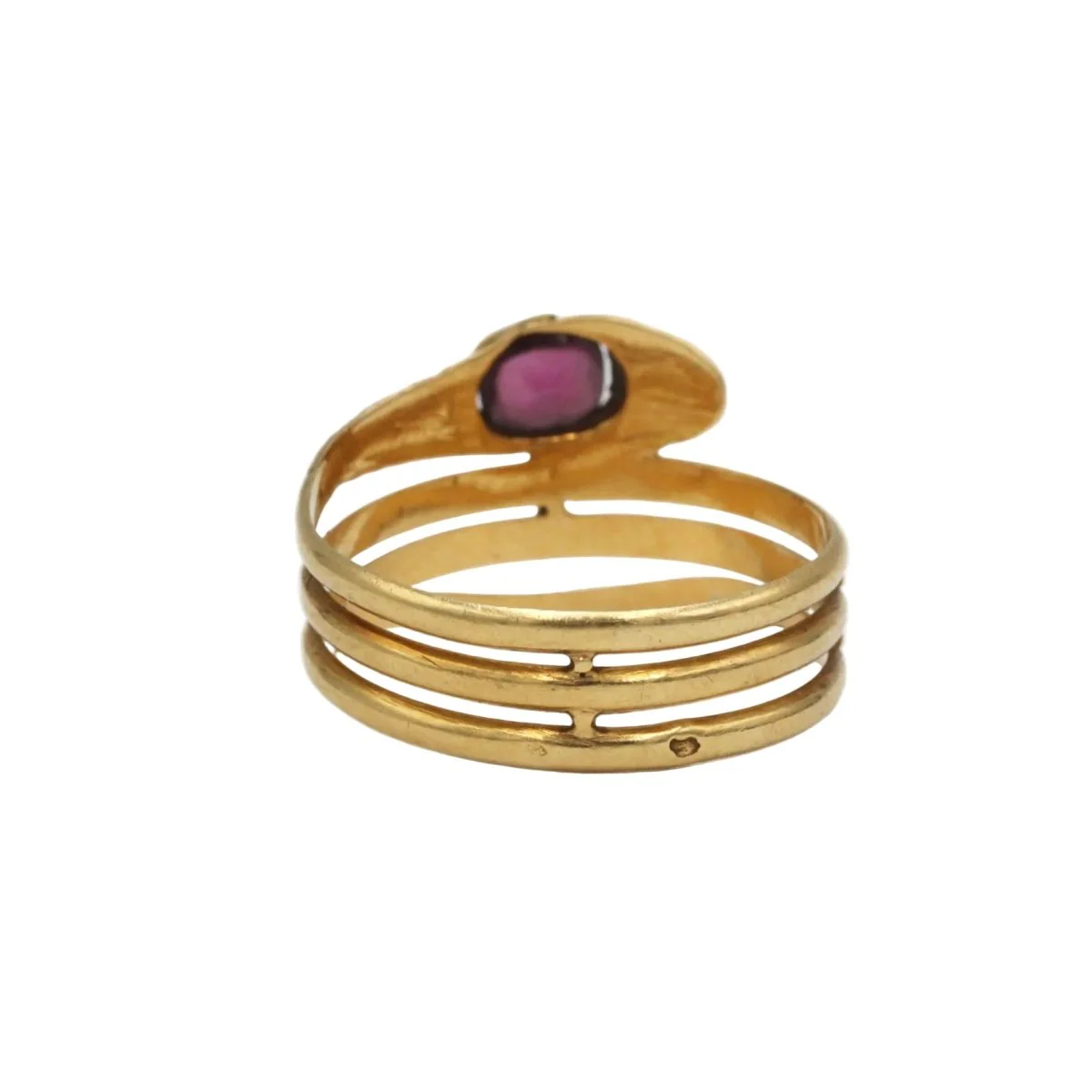 Ring in yellow gold and garnet - Image 5