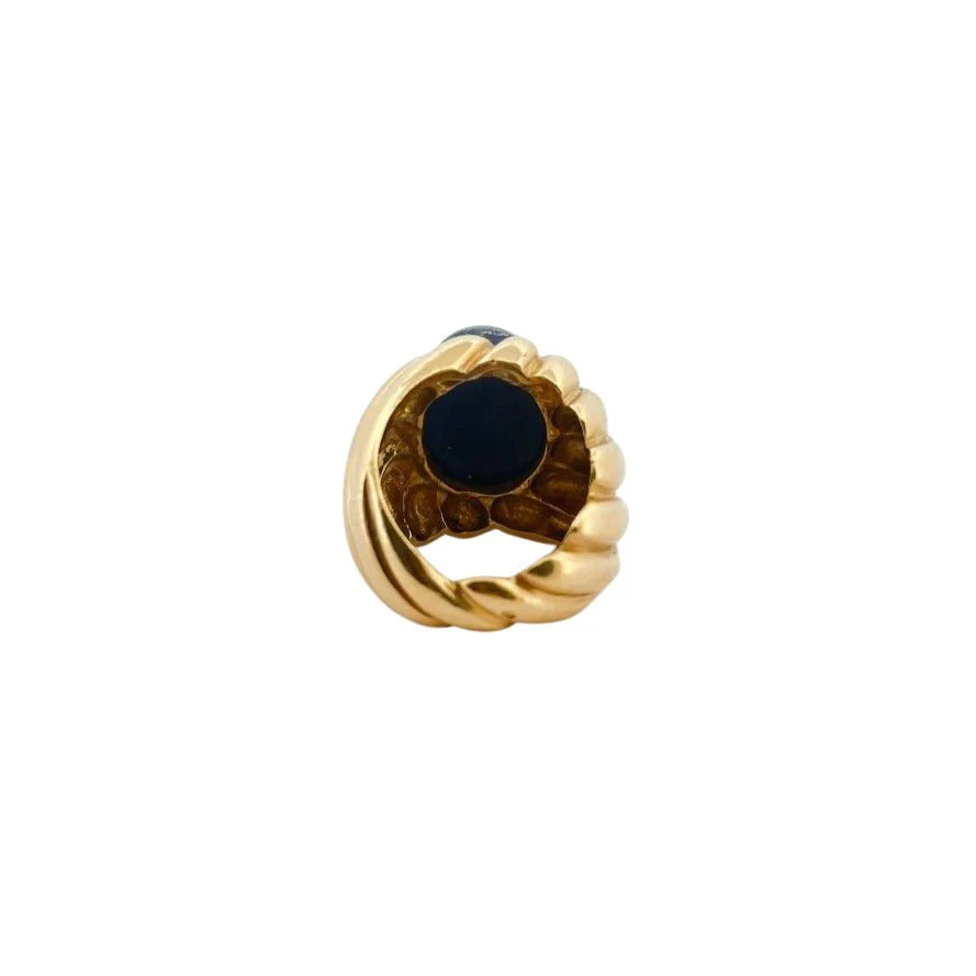 Dome ring in yellow gold and lapis lazuli - Image 3