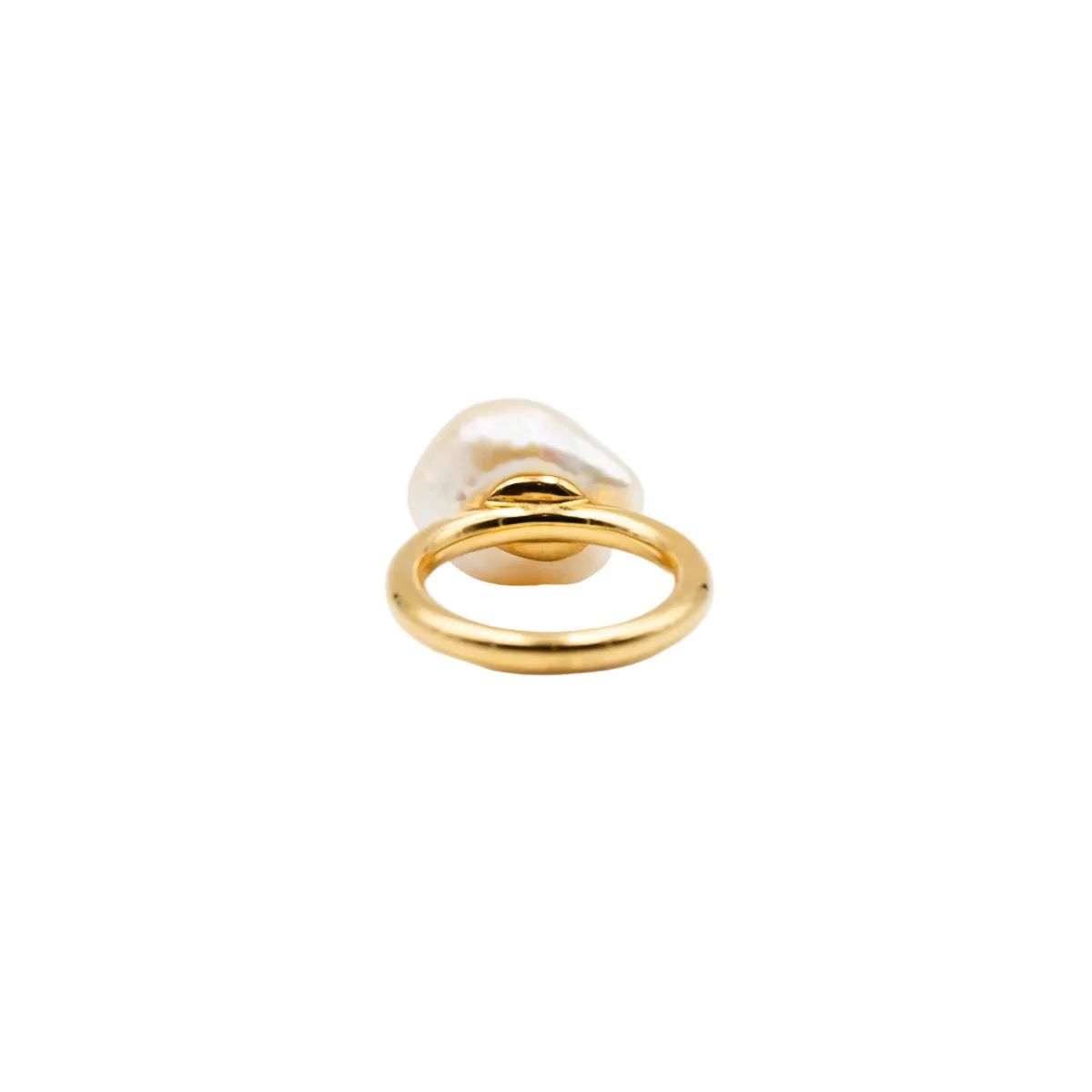 Solitaire ring in yellow gold and pearl - Image 5