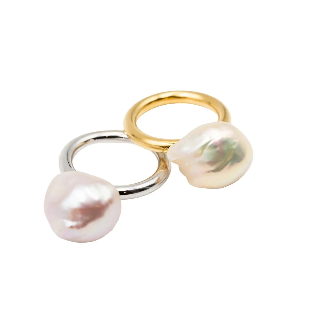 Solitaire ring in yellow gold and pearl - Image 6