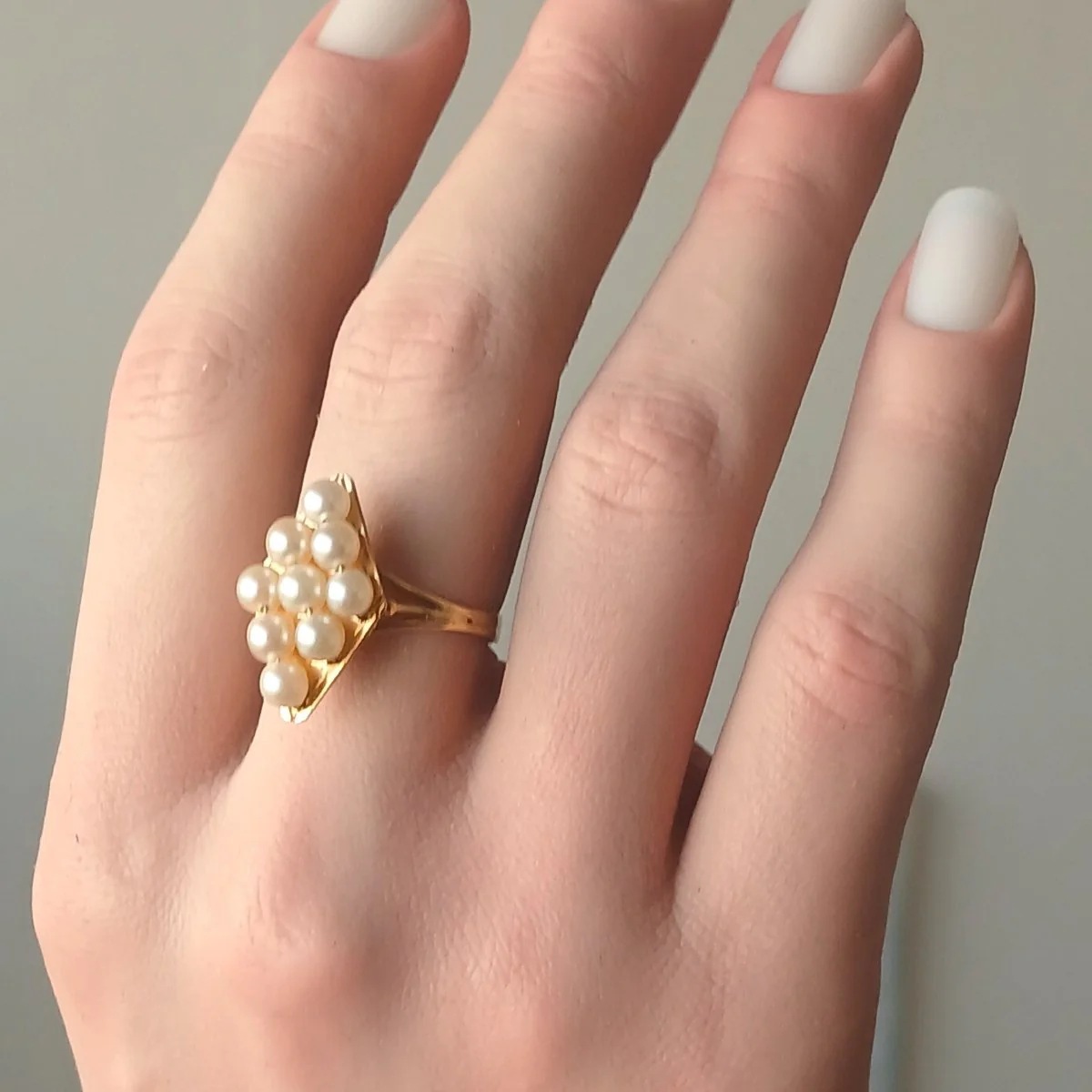 Ring in yellow gold and pearls - Image 2