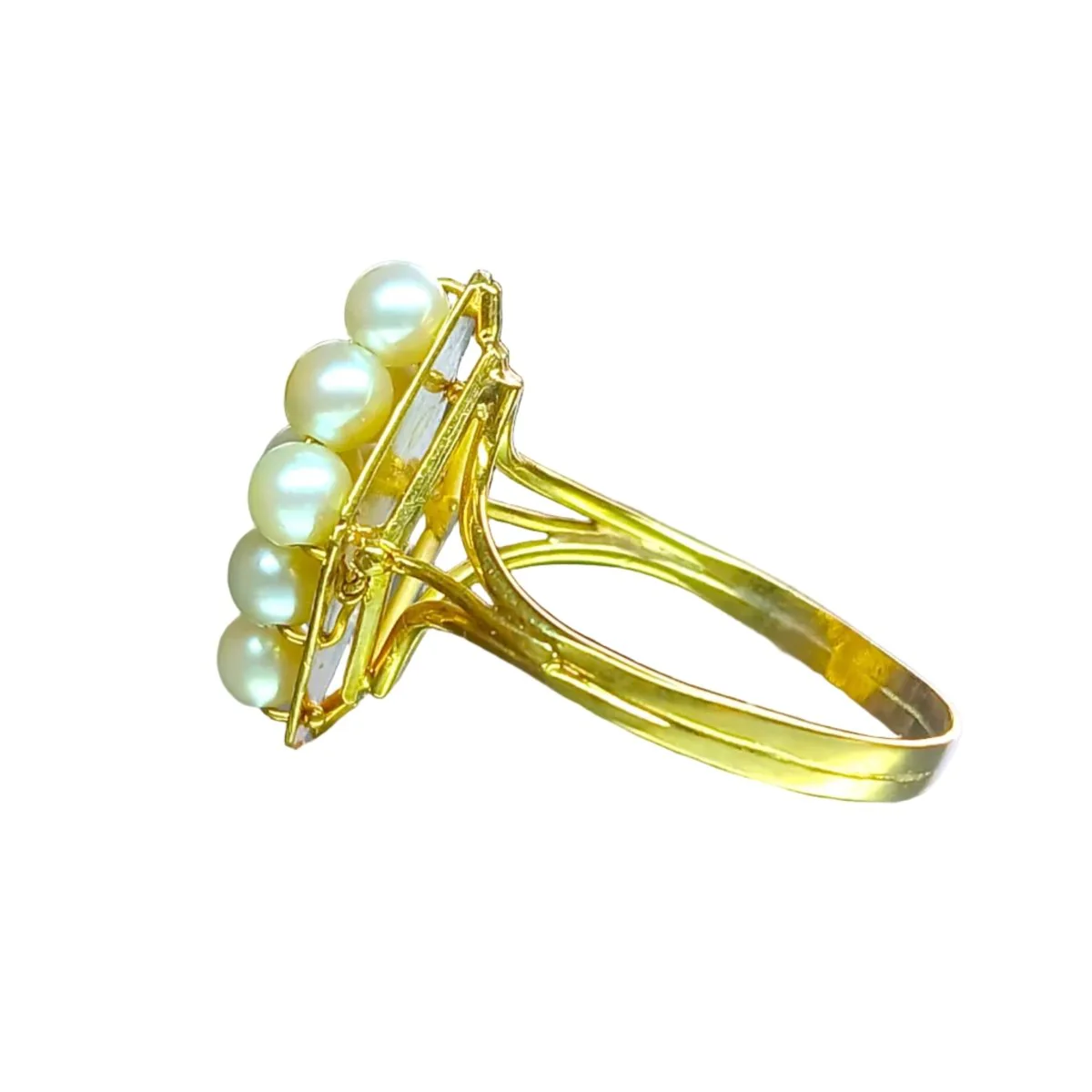 Ring in yellow gold and pearls - Image 3