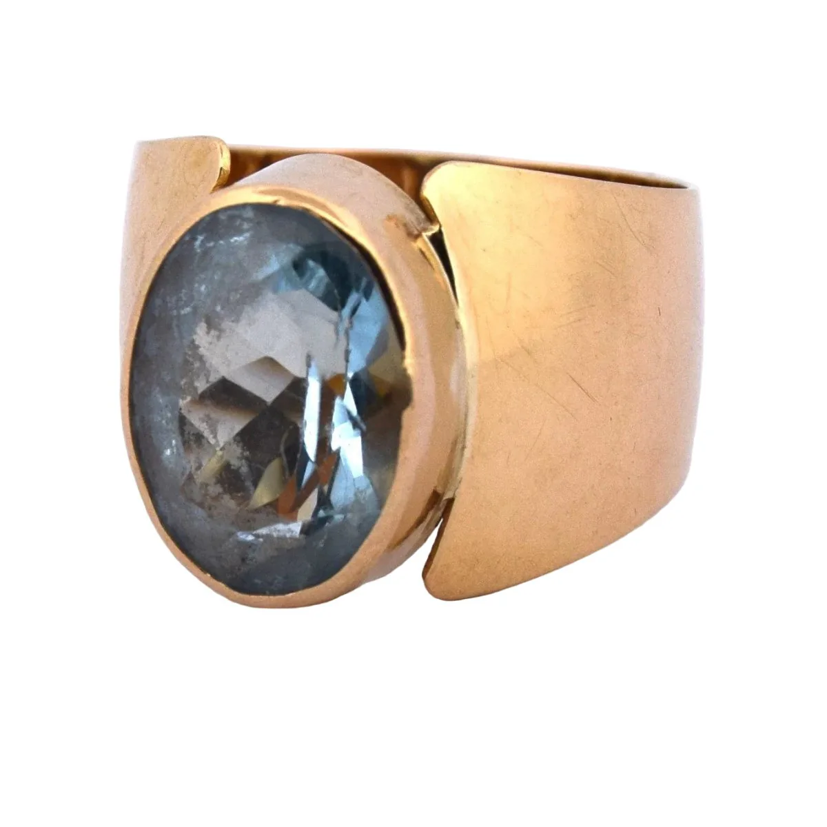 Ring in yellow gold and topaz - Image 3