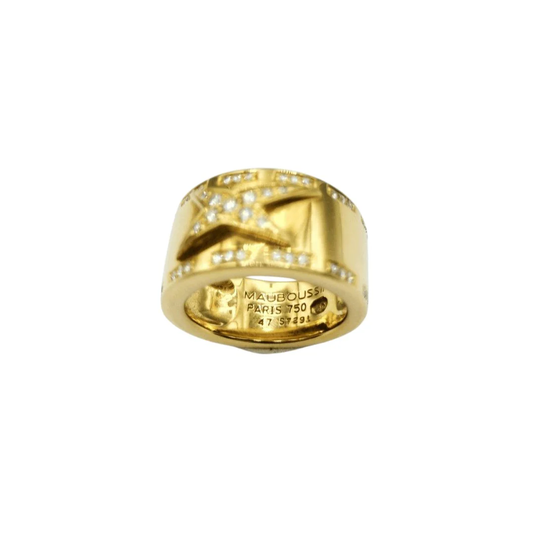 MAUBOUSSIN “Divine Star” Bandeau Ring in yellow gold and diamonds - Image 4