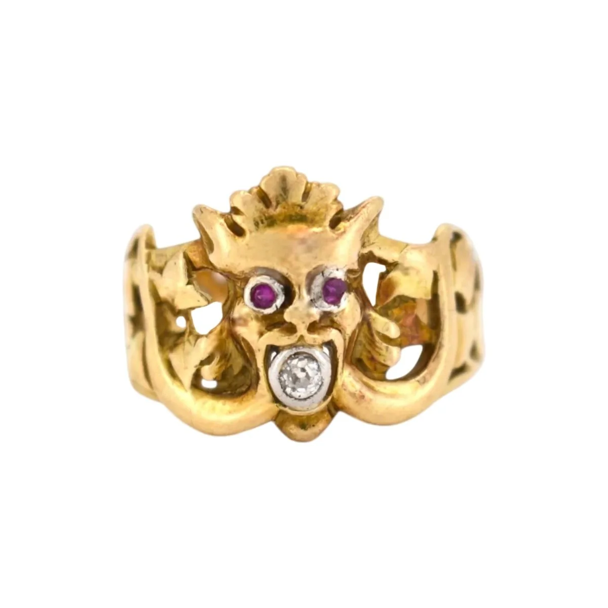 Yellow gold, Ruby and Diamond Ring