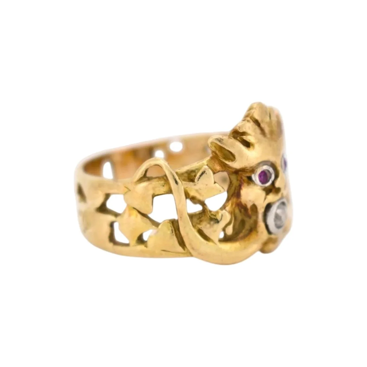 Yellow gold, Ruby and Diamond Ring - Image 5