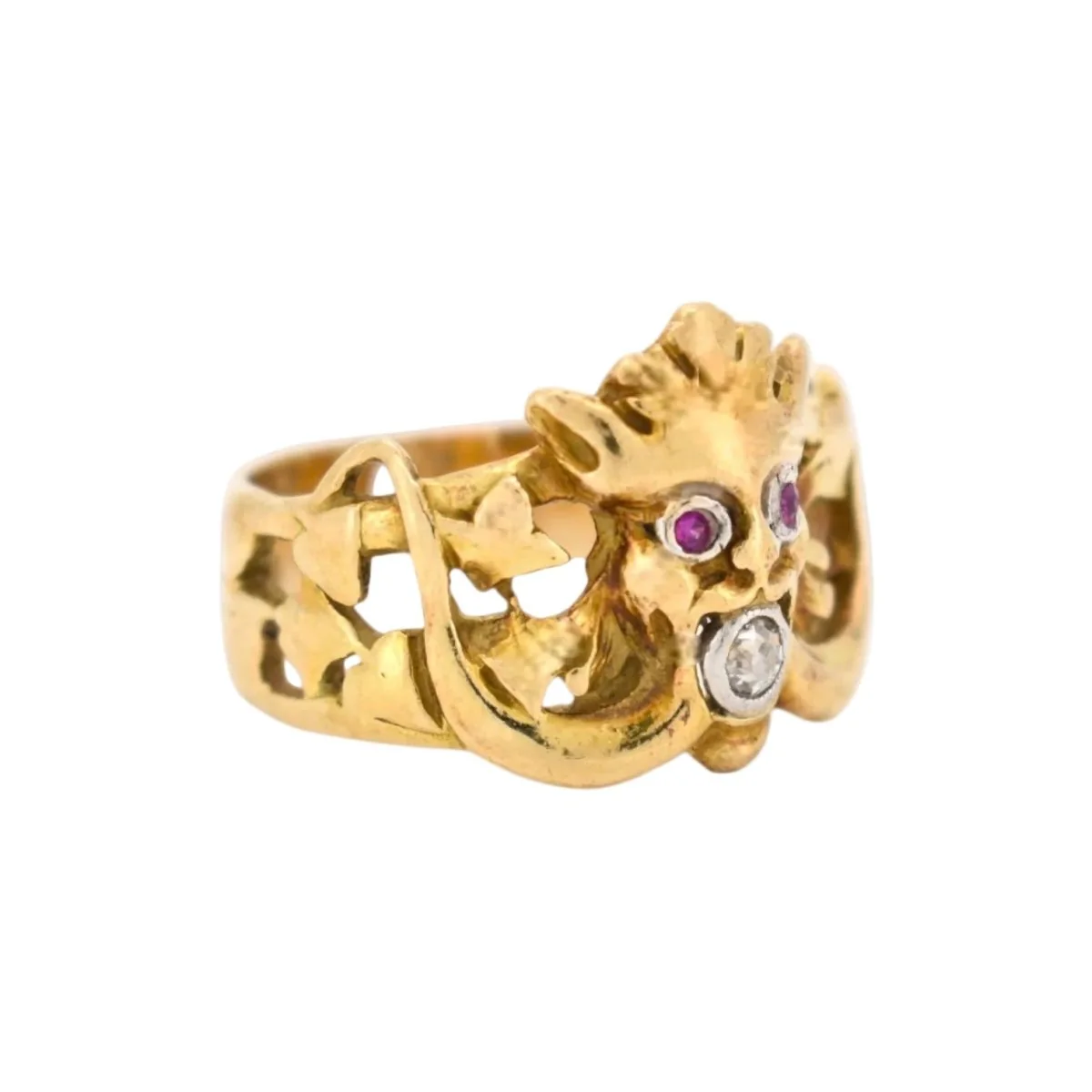 Yellow gold, Ruby and Diamond Ring - Image 6