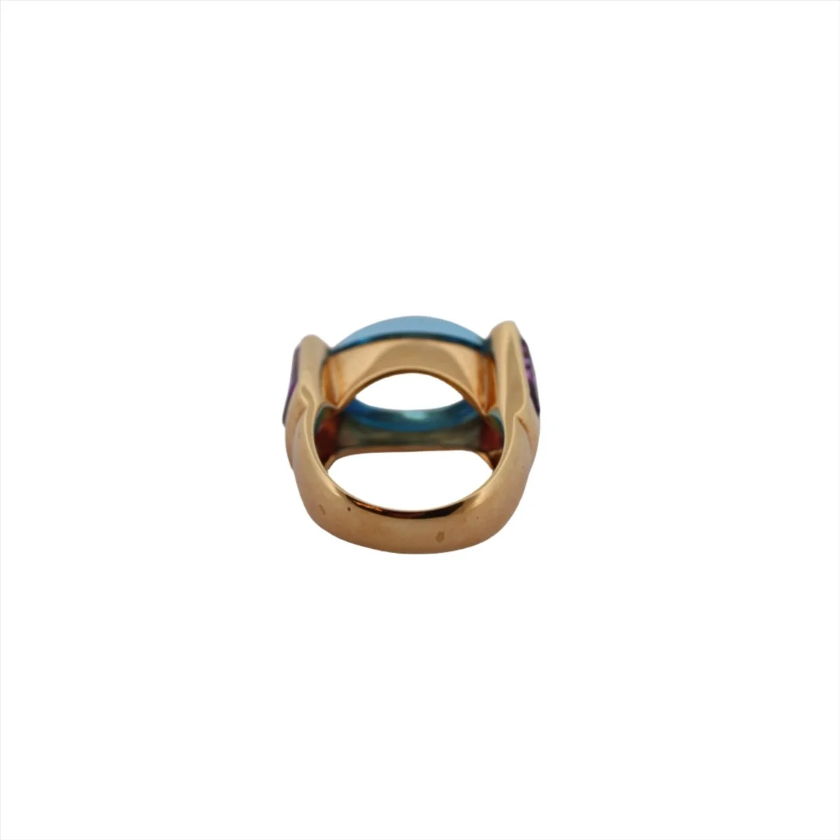 Yellow gold, topaz and amethyst ring - Image 6