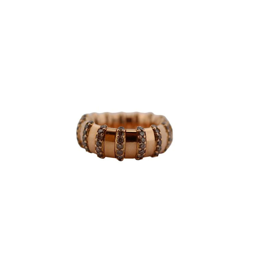 Jonc ring in pink gold and brown diamond - Image 3