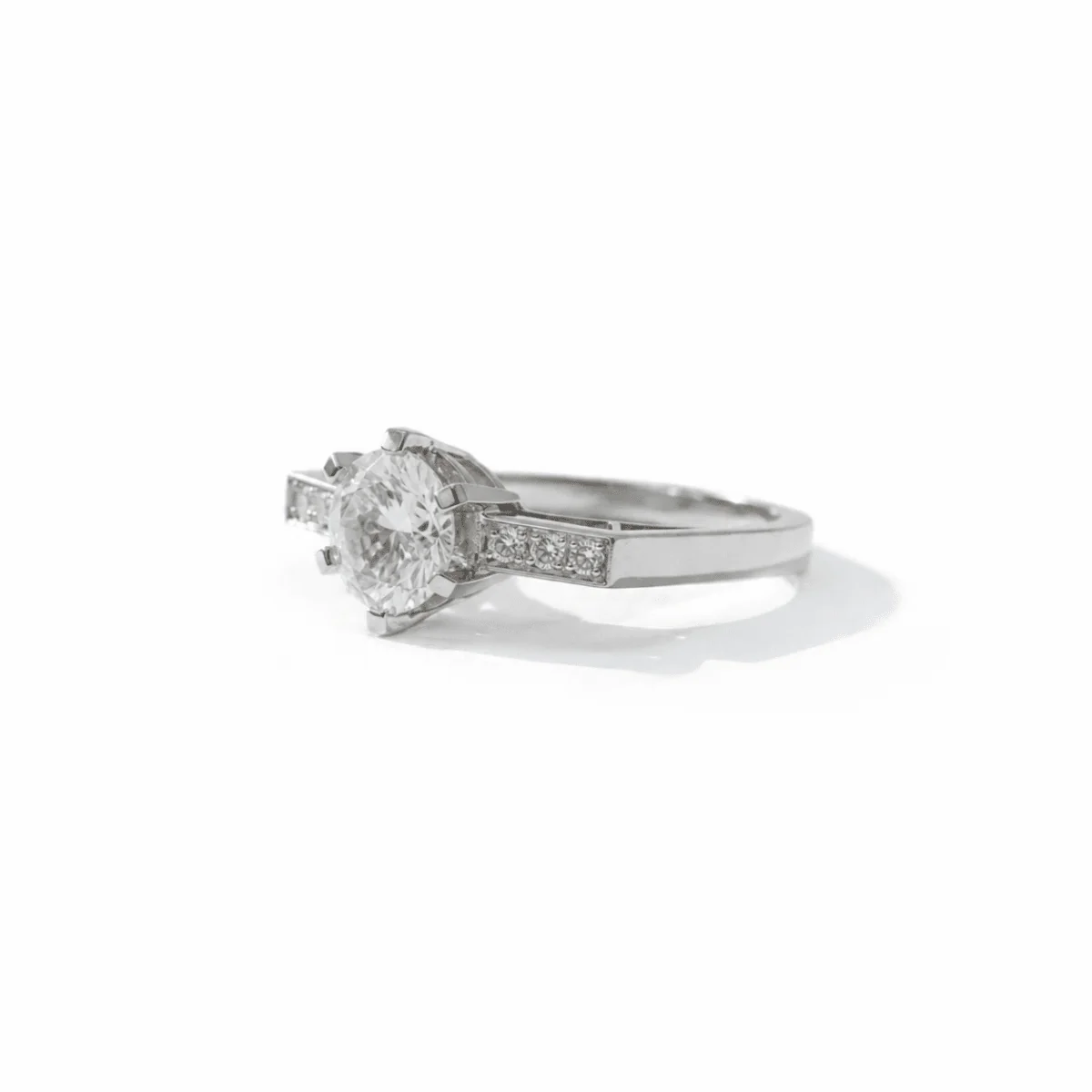 Platinum and Diamond Solitaire Ring - Image 5