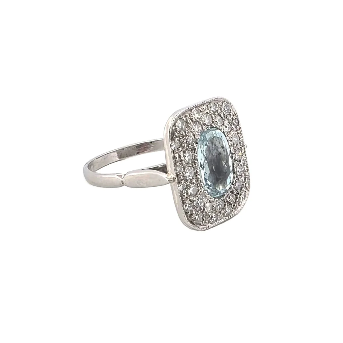 Ring Surroundings in white gold, aquamarine and diamonds - Image 5