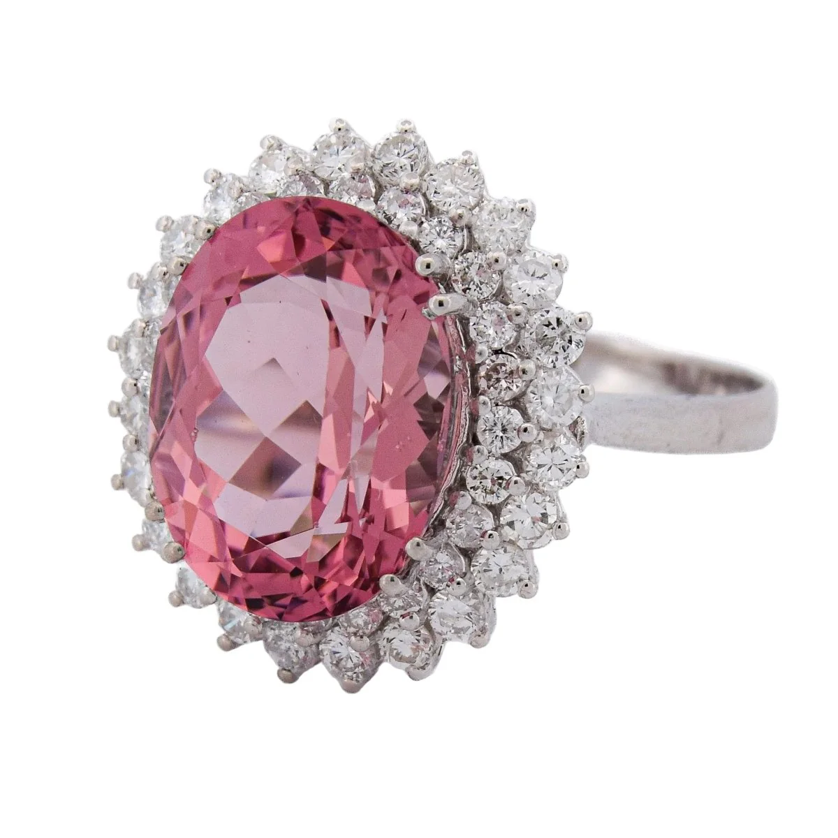 Entourage Ring in white gold, morganite and diamonds - Image 3