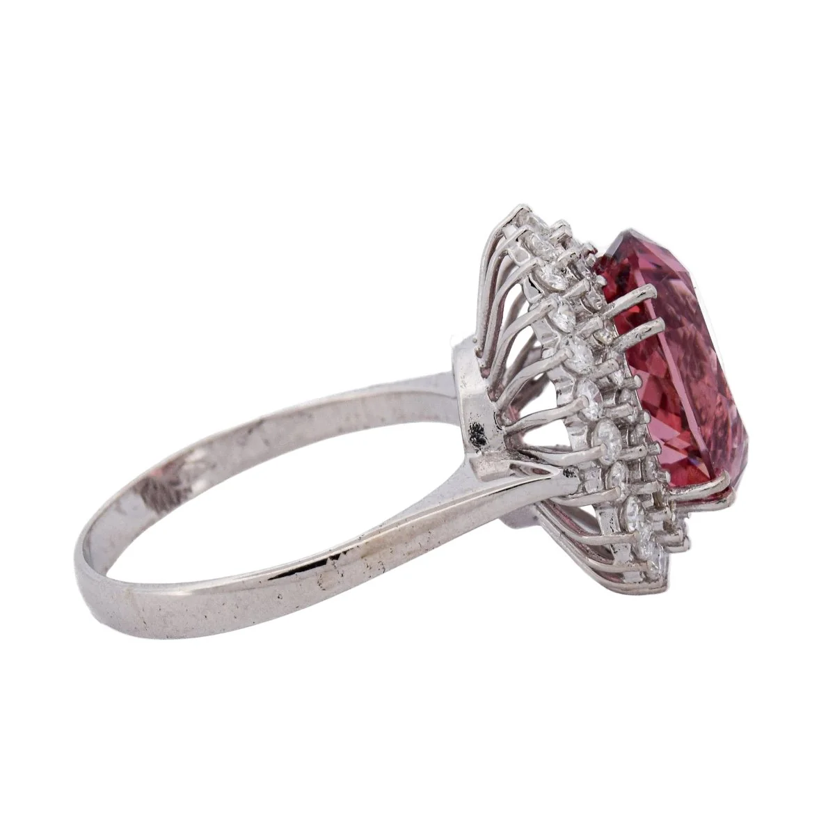 Entourage Ring in white gold, morganite and diamonds - Image 6