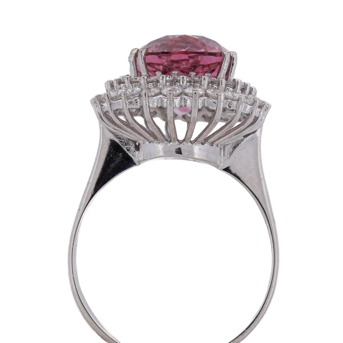 Entourage Ring in white gold, morganite and diamonds - Image 8
