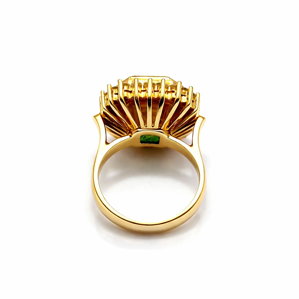 Entourage Ring in yellow gold, emerald, and diamonds - Image 4