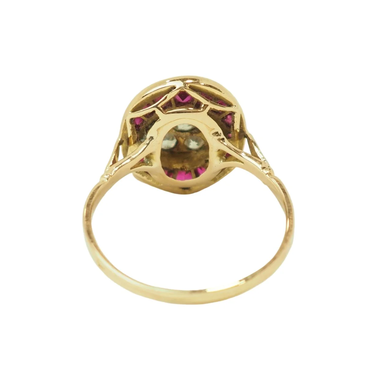 Entourage Ring in Yellow gold, Platinum, Ruby and Diamonds - Image 5
