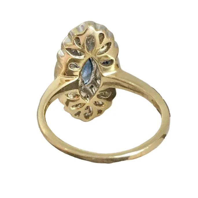 Entourage ring in yellow gold, platinum, sapphire and diamonds - Image 3