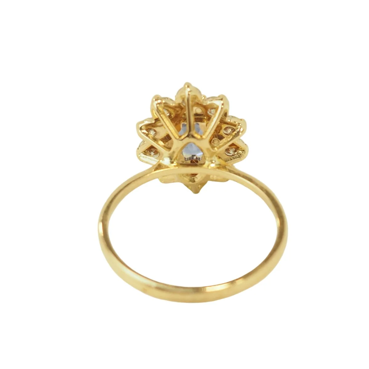 Ring Surroundings in yellow gold, sapphire and diamonds - Image 4